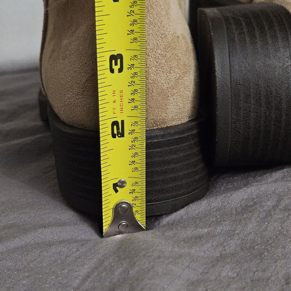No Boundaries Women's Square Toe Western Boots Tall Tan Suede Size 8 Cowgirl NWT - Picture 9 of 10